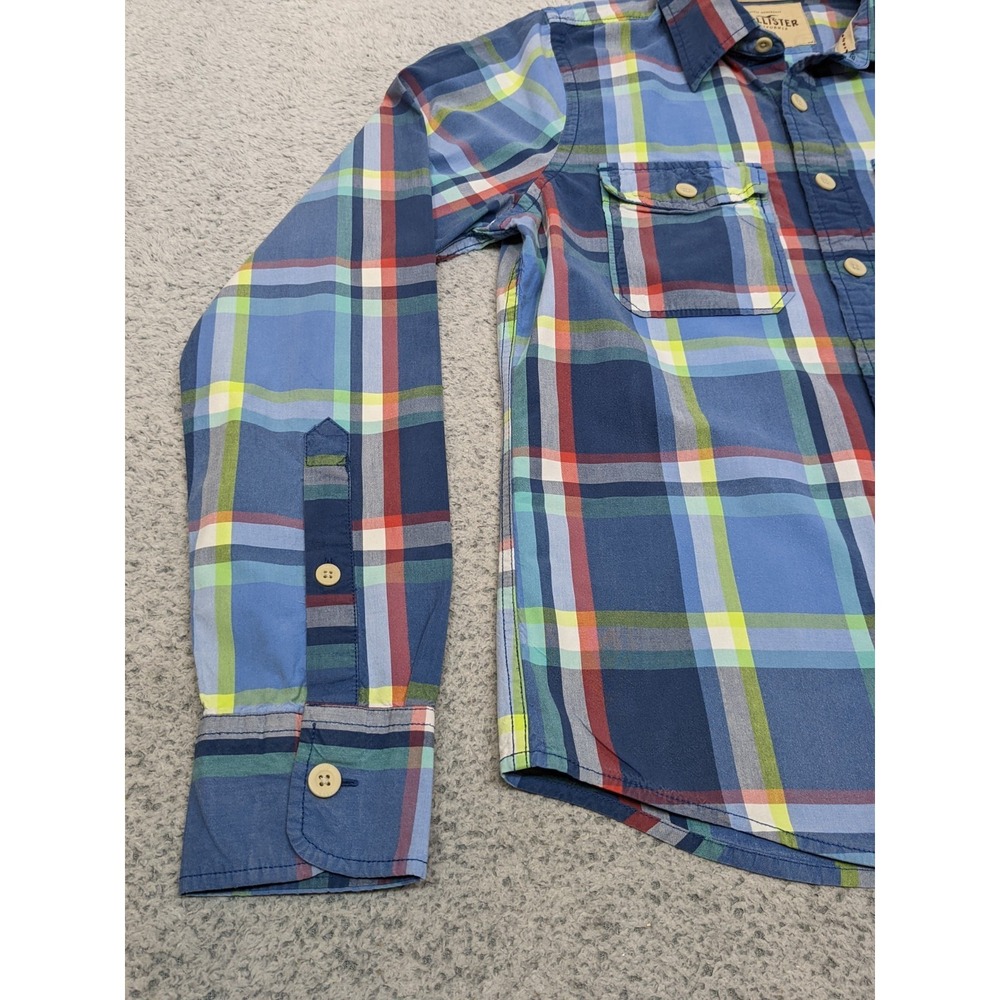 Hollister Plaid Long Sleeve Shirt Medium Large Buttons Western Preppy Retro Y2K - Picture 2 of 15